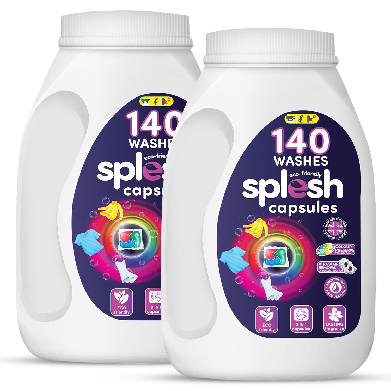 Splesh Xtra Stain Removal 3in1 Laundry Capsules, 10 Months Supply Bulk Buy 280 Washes